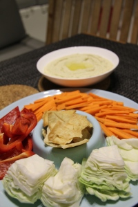 Hummus and deconstructed salad