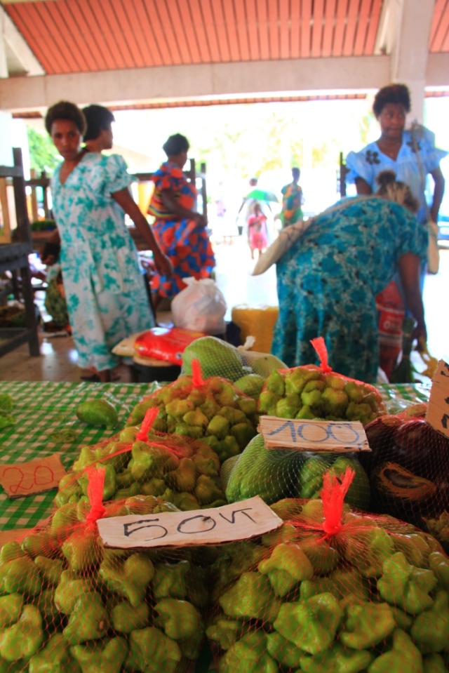 Tiny green peppers, from the Port Vila market